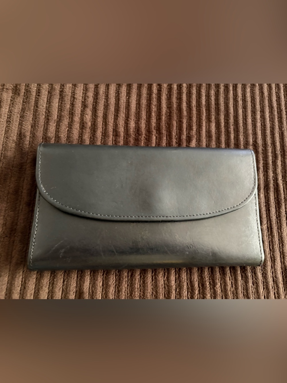 Vintage Ladies Coach Black Leather Envelope Wallet - Classic Minimalist